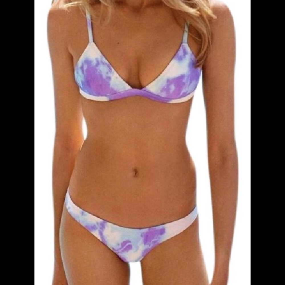 Purple and blue triangl bathing suit - Never worn!
